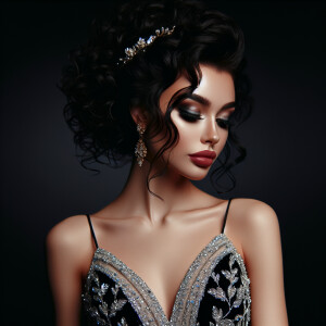 A light-skinned African-American woman is featured wearing gold...
