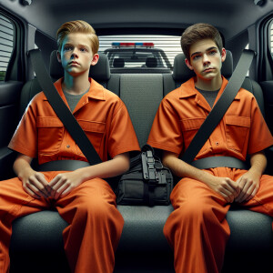 “Hands behind back”, photo realistic, award winning photo of Two...