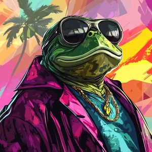 MEME PEPE in GTA art style — — in the style of a Grand Theft Au...