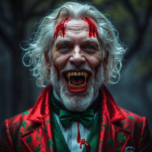 Gorgeous Epic portrait of a bone chilling leprechaun crimson soa...