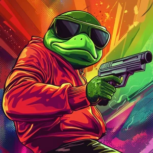 MEME PEPE in GTA art style — Pepe with a good stance on golds —...
