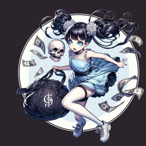 Design a highly detailed logo for a t-shirt brand, featuring an...