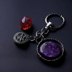 "A healing stone keychain featuring a single large round gemston...