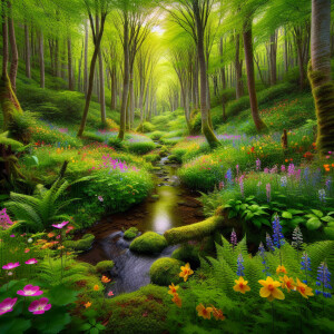 Cozy forest spring