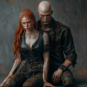 A photorealistic high resolution image. Light ginger haired fema...