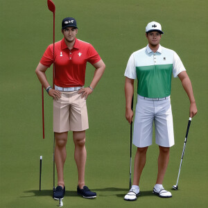 Tony Finau at the Valspar Golf Championship standing next to a w...