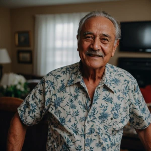 My uncle showing off in the leaving room