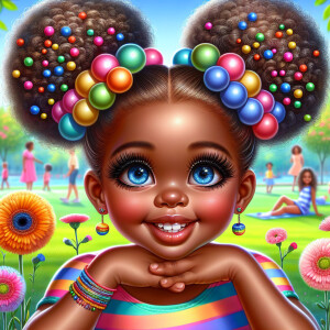 A cartoon-style digital illustration of a young African-American...