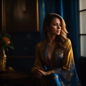 A highly realistic portrait of a beautiful Italian American tall...