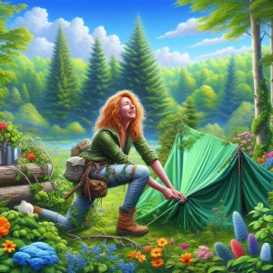 Create a photorealistic image of a woman with ginger hair in the...