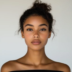 A 22-year-old Mexican-African American woman with a clean, modes...