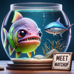 Realistic
Ocean
Cute Purple neon green piranha with no teeth....