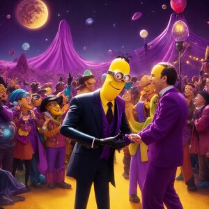 "Create a colorful and dynamic illustration featuring two iconic...