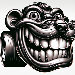 Cartoonish rat fink