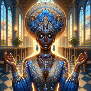 Create an illustration that embodies spirituality and a deep con...