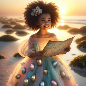 Envision a digital illustration depicting a joyful African Ameri...