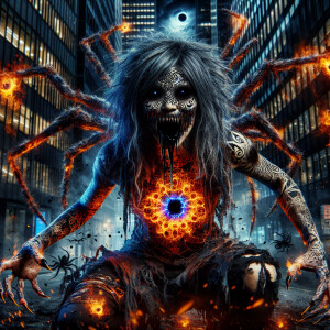 <lora:demonic goddess core>image of a Dark art demon goddess bla...