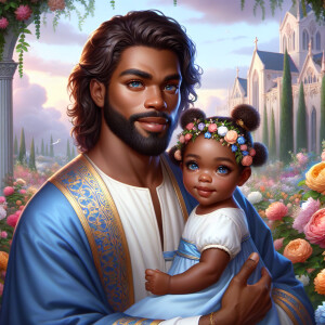 Generate an image of a very handsome, light-skinned African-Amer...