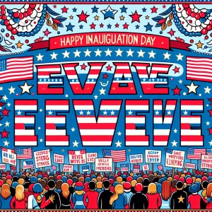 Please make a banner that reads, “Happy Trump Inauguration Day E...