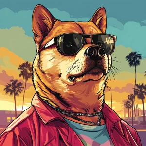 MEME DOGE in GTA art style \u2014 test \u2014 in the style of a...