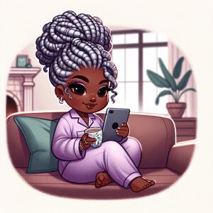 A highly detailed image of a stunning, light-skinned African Ame...