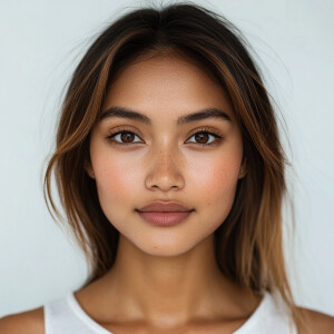 A 21-year-old Filipina woman with a cute appearance, clear skin,...