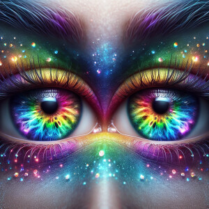 Rainbow colored eyes