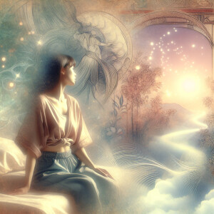 Please create an image or describe a scenario featuring a woman...