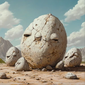 A gang of rocks that smash another rock to sniff them and get hi...