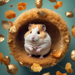 generate a hamster wearing suit and preaching