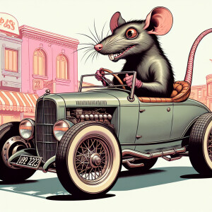 1923 roadster driven by rat fink