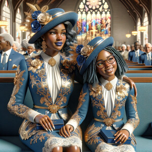 Adjust the 3-D realistic image to depict the African-American gr...