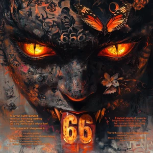 "A surreal, highly detailed digital painting of a monstrous face...
