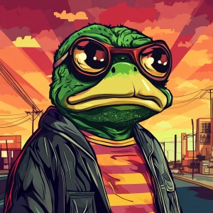 MEME PEPE in GTA art style — — in the style of a Grand Theft Au...