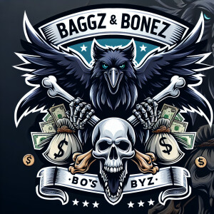 *vicious crow with skull and bonesand money everywhere, with wol...