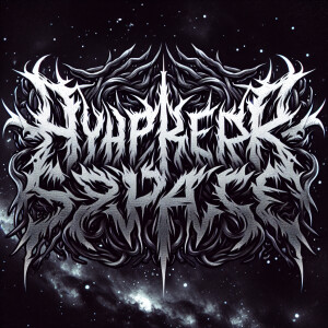 Logotype of black metal band called “hyperspace”