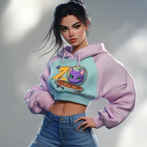 A young woman with a soft, natural figure and fair skin. Her bod...