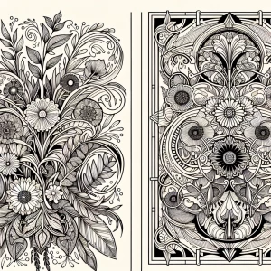 Adult coloring page in the style of Bobbie Goods