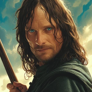 aragorn as played by viggo mortensen in lord of the rings, studi...