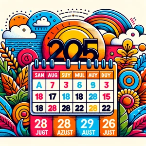 Je veux un calendrier commençant en août 2025 au août 2026 image...