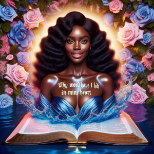 Create an image of an ultra-light-skinned African-American woman...
