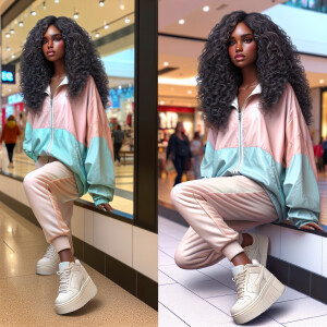 Generate an 3-D realistic image featuring a light skin African-A...
