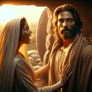 Jesucristo y María Magdalena en la tumba