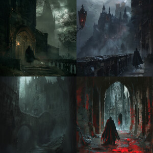 Create a scary vampire in a castle