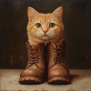 ginger cat in boots