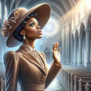 Create an airbrush oil painting of an African American woman wit...