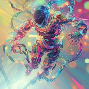 in Abstract Illusionism Art style  A surreal alien hybrid design...