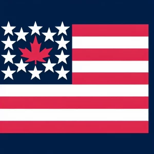 Create an image of the United States flag featuring 51 stars, wi...