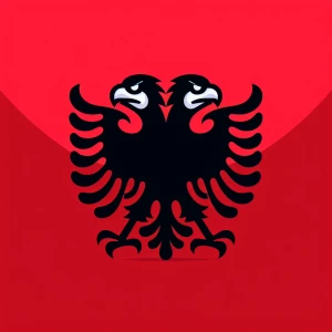 LOGO inspired by the Albanian flag of a red and black 2-headed e...