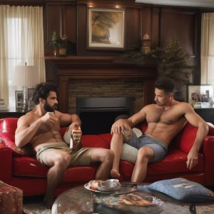 As I walk in the living room my uncle and his dad passed out on...